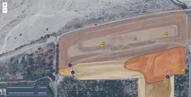 以電子圍籬呈現工區人員/機具之位置與移動